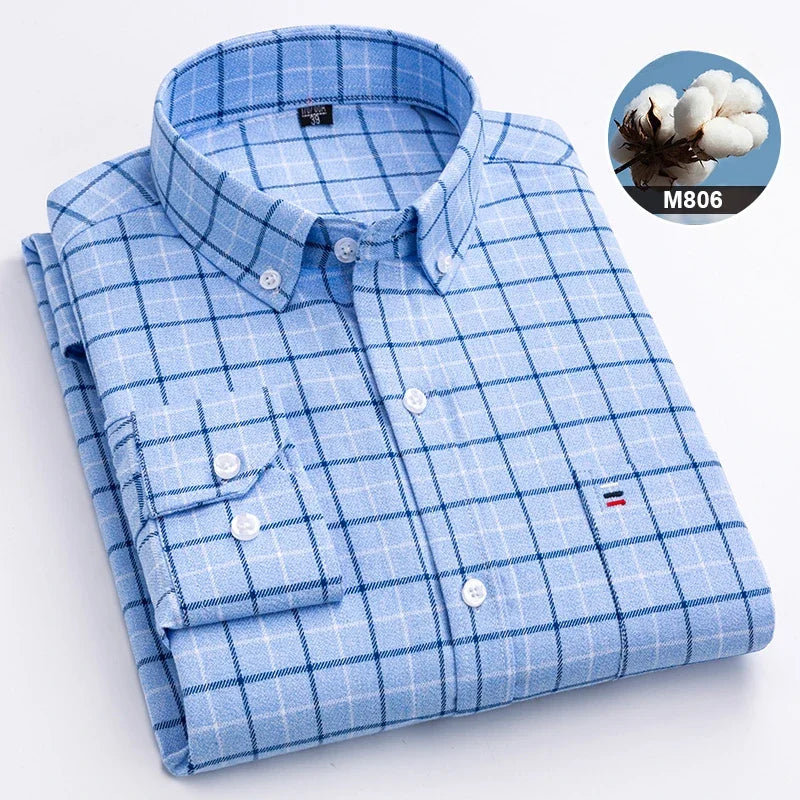 Long sleeve men's casual shirt by ShirtPlus, 7XL size, fitted cotton fabric, ideal for large size men's casual wear.