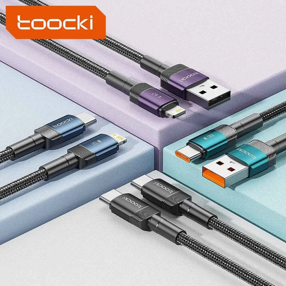 Toocki USB-C to USB-C 100W fast charging cable for iPhone 15/14/13/12, purple, 0.5 meters, compatible with PD fast charging.