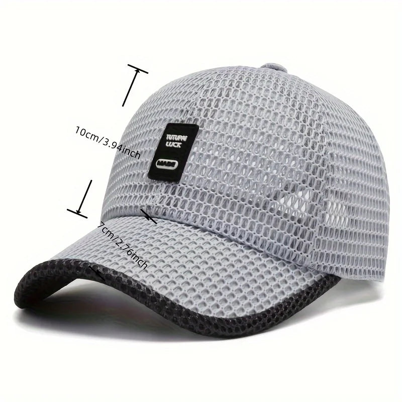 Dark blue WRELS summer baseball cap with UV protection and breathable mesh, ideal for sun protection and comfort.
