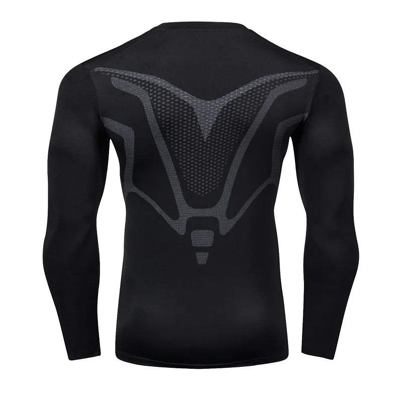 Black men's WYHYAYE fitness quick-dry compression sports t-shirt, ideal for workout and athletic activities.