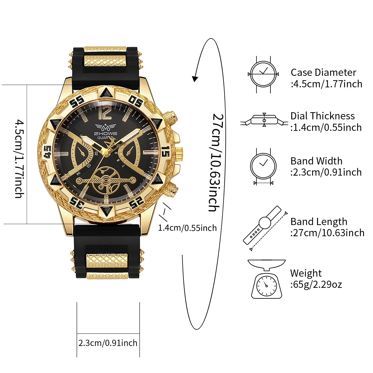 Set of four Yolako men's casual quartz wristwatches with white and silver designs, Arabic dial, and stylish fashion appeal.