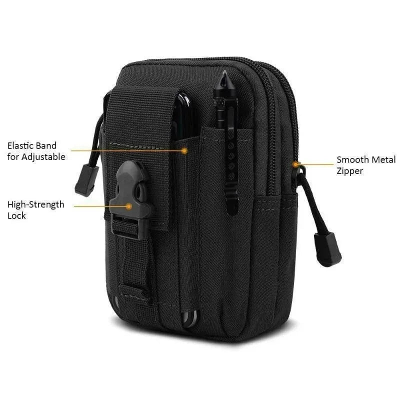 ZHZH waterproof nylon tactical case, multifunctional outdoor accessory with secure zipper and durable material for gear protection.