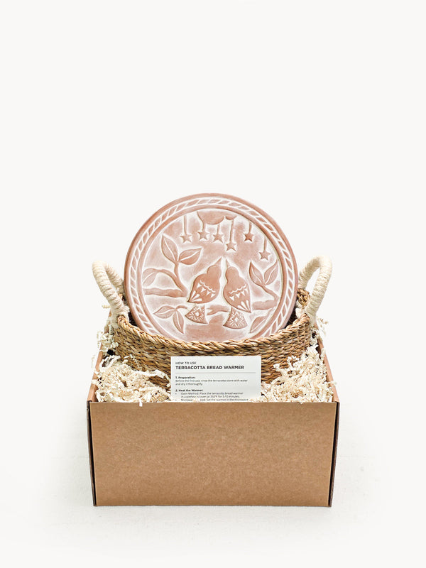 Bread Warmer & Basket - Lovebirds Round