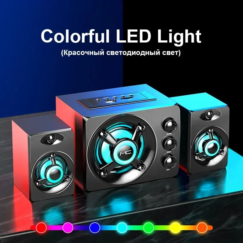 Altavoz Bluetooth Hifi 3D RGB Subwoofer Estéreo USB para PC