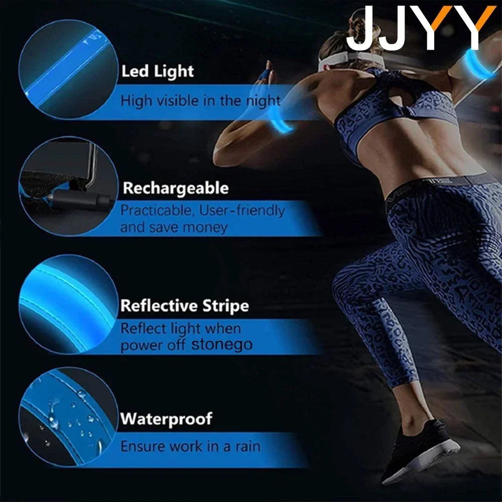Brazalete LED para Correr de Noche: Seguridad USB Recargable