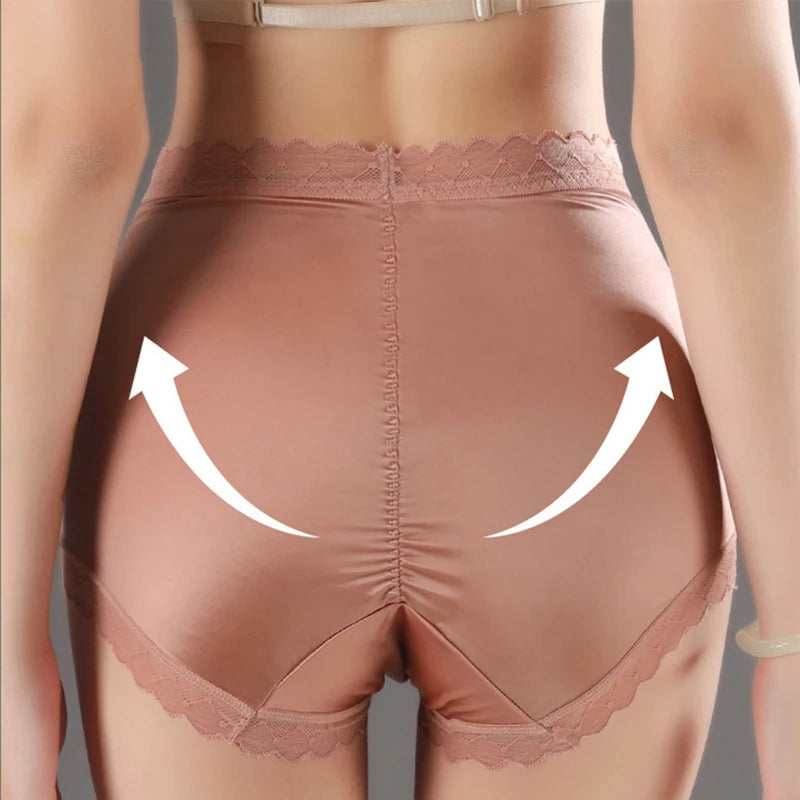 High-waisted lace women's underwear by Corporación Turística, featuring elastic fabric and intricate lace detailing.