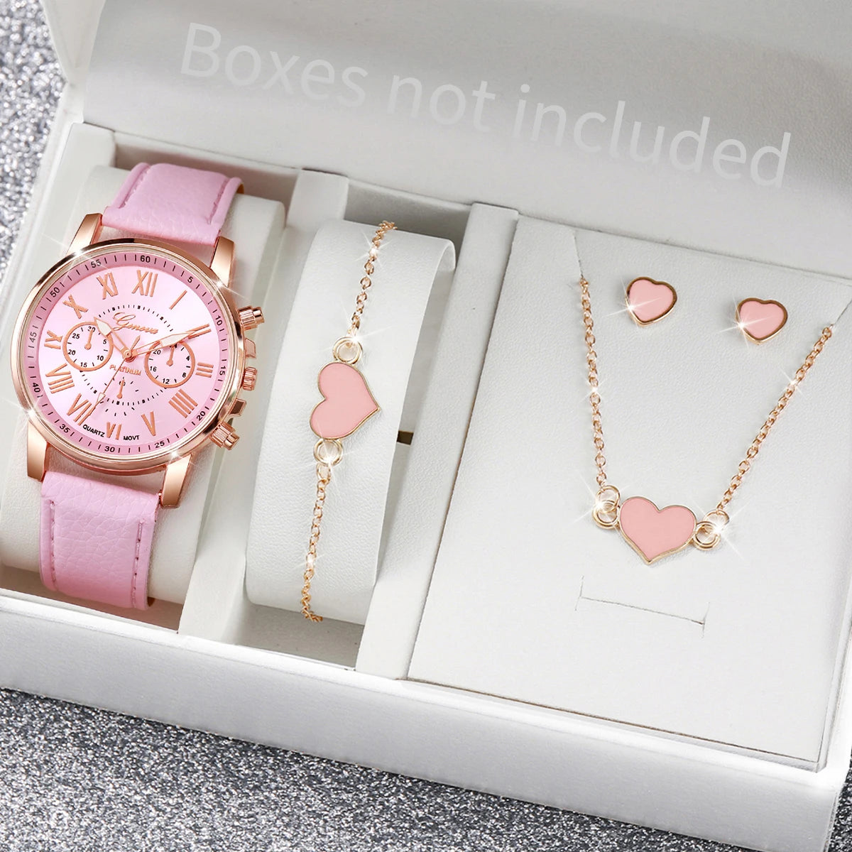 Reloj de Cuarzo Mujer: Pulsera Cuero, Joyería Corazón - Elegancia Diaria