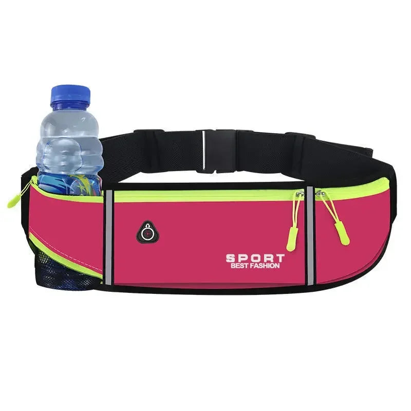 Riñonera impermeable para deportes al aire libre, bolsa de cintura para correr, maratón, Fitness, puede contener botella de agua, riñonera para teléfono móvil