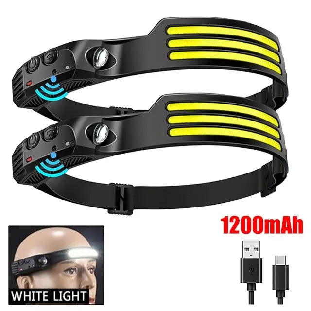 Linterna Frontal LED COB USB Recargable - Sensor de Movimiento para Exteriores