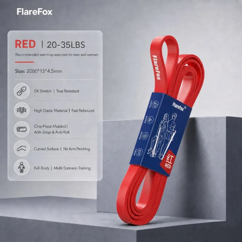 Bandas de Resistencia FlareFox: Dominadas, Fuerza y Agilidad (Kit Múltiple)