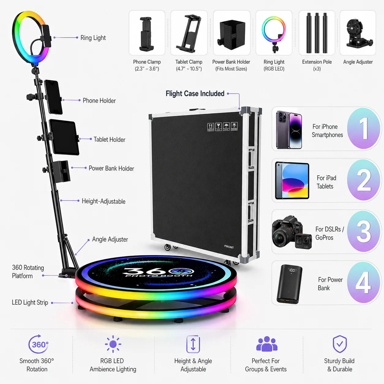 Plataforma 360° Automática con App | Neson Fotomatón para Eventos
