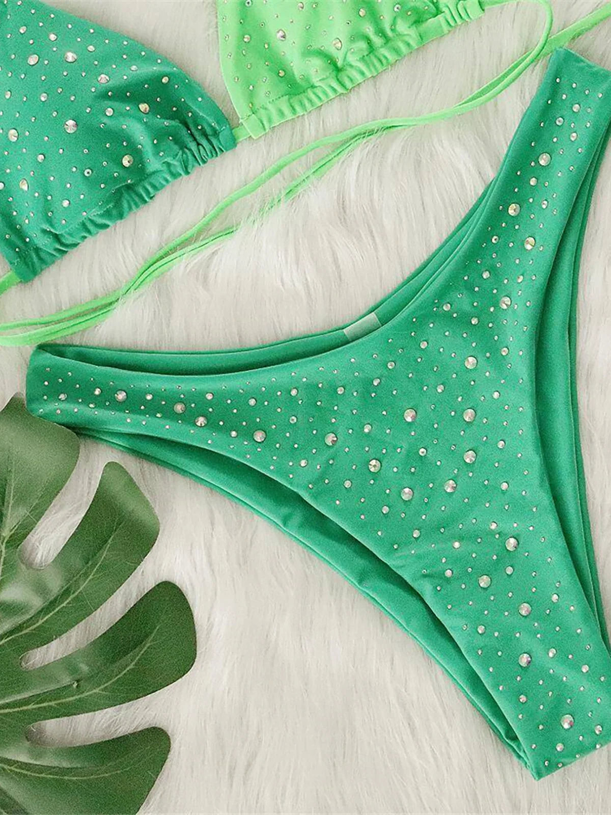 Bikini Halter Pedrería Diamantes Varleinsar V6467 Mujer
