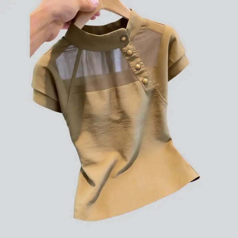 Blusa Francesa Verano 2026: Elegante Patchwork para Mujer