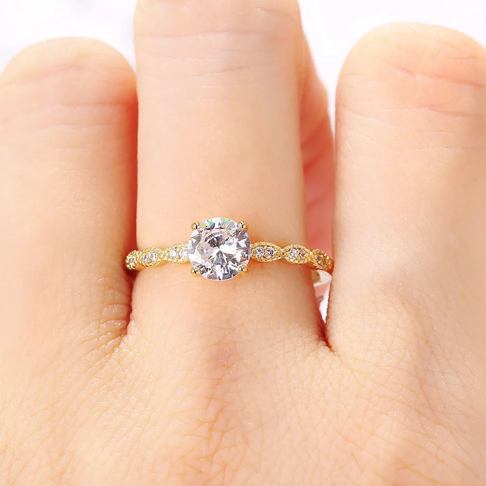 Anillos ajustables de mariposa y sirena para mujer, joyería fina de cristal dorado, accesorios de anillo de boda