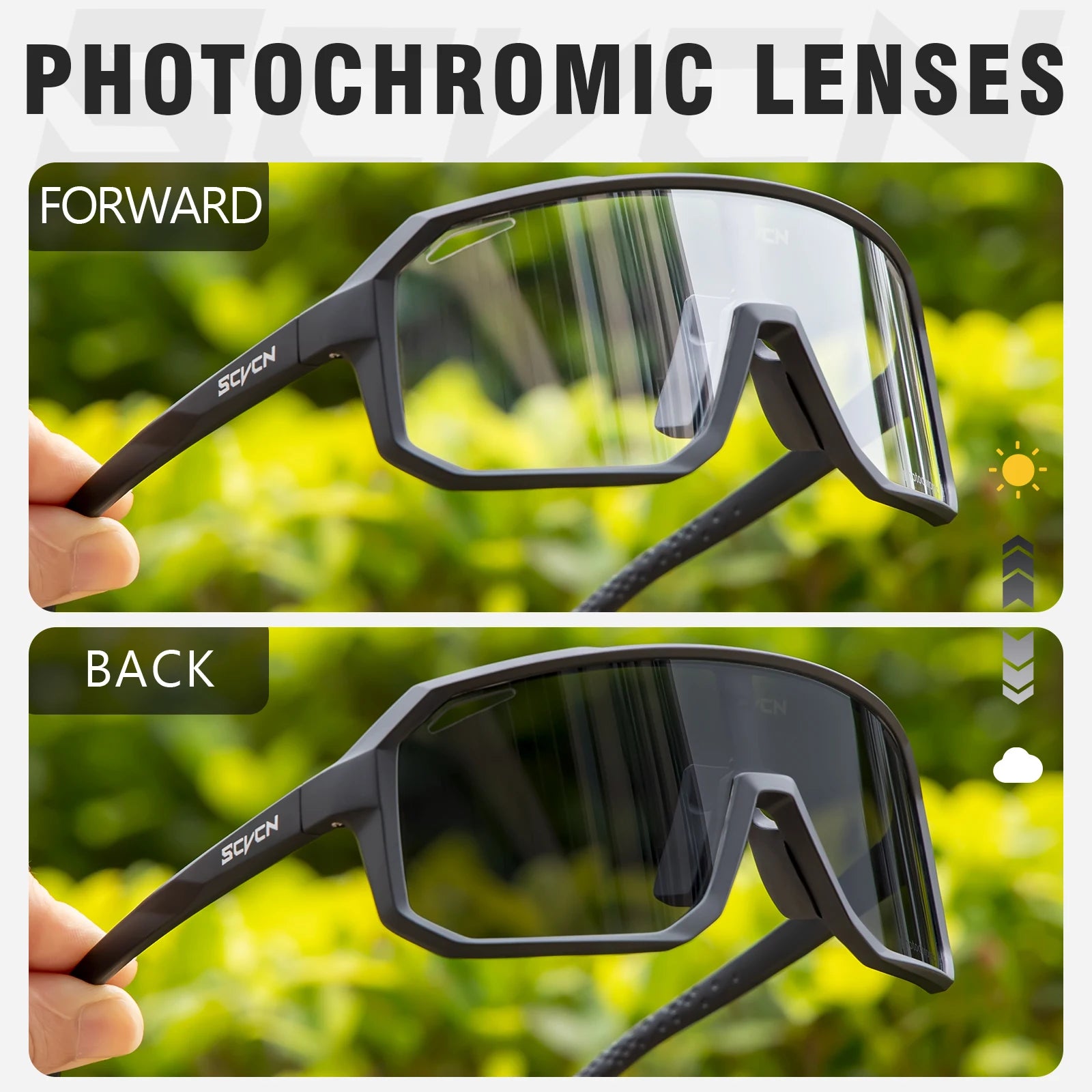 SCVCN Gafas fotocromáticas para ciclismo, bicicleta de montaña, Golf, UV400, gafas de sol, gafas de protección deportiva para hombres y mujeres, béisbol
