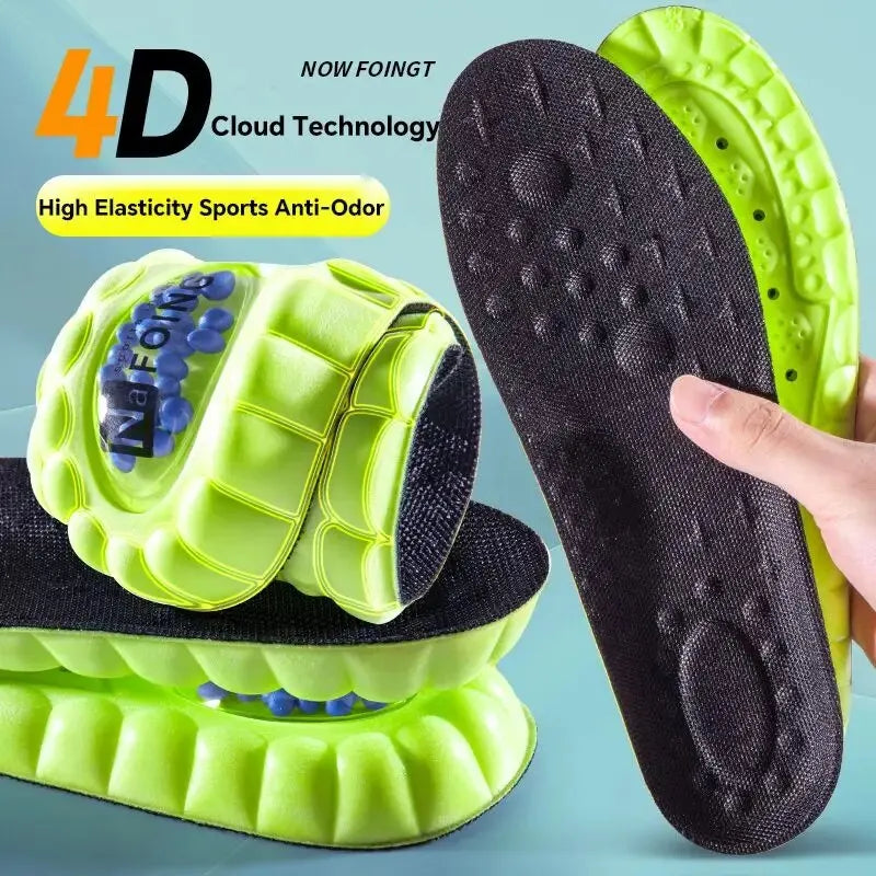 Plantillas 4D Cloud PU: Soporte Ortopédico Transpirable para Correr