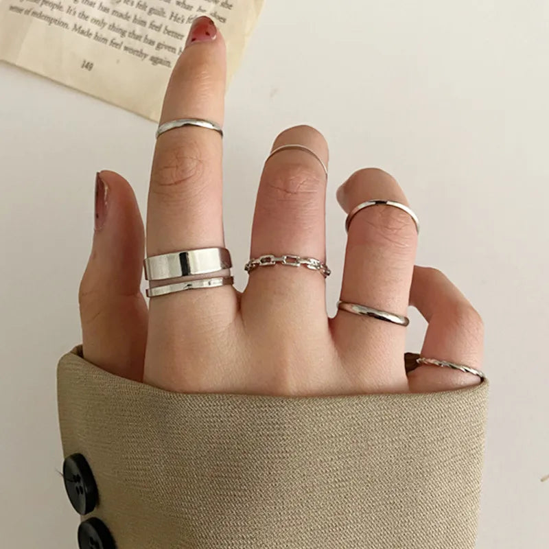 Conjunto Anillos Bohemios Circon: Modyle Oro 18K - Regalo Boda Mujer