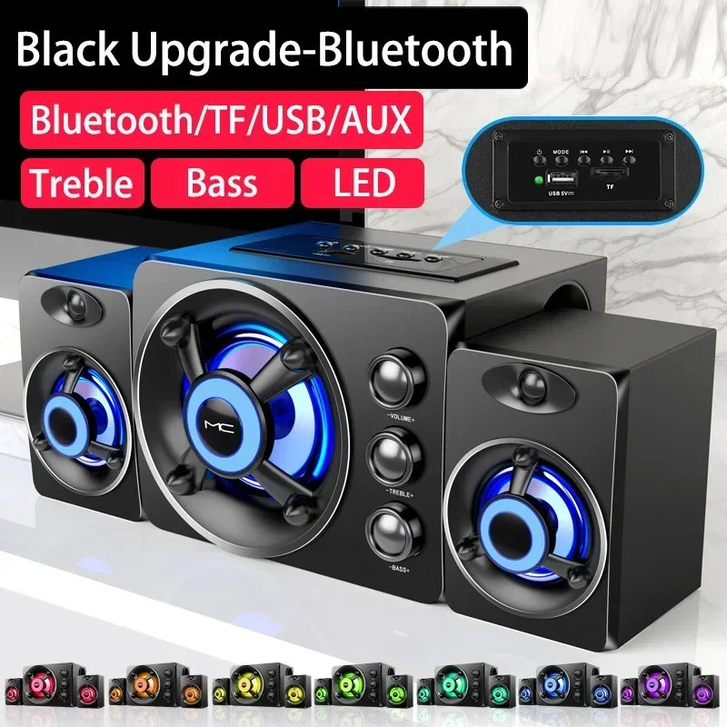Altavoz Bluetooth Hifi 3D RGB Subwoofer Estéreo USB para PC