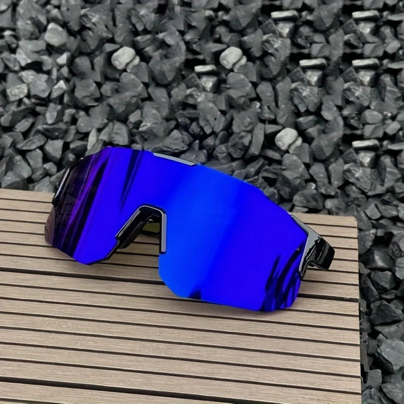 Gafas de Sol Deportivas Hombre DIXSG | Montura Negra Lente Naranja/Amarilla | Protección UV