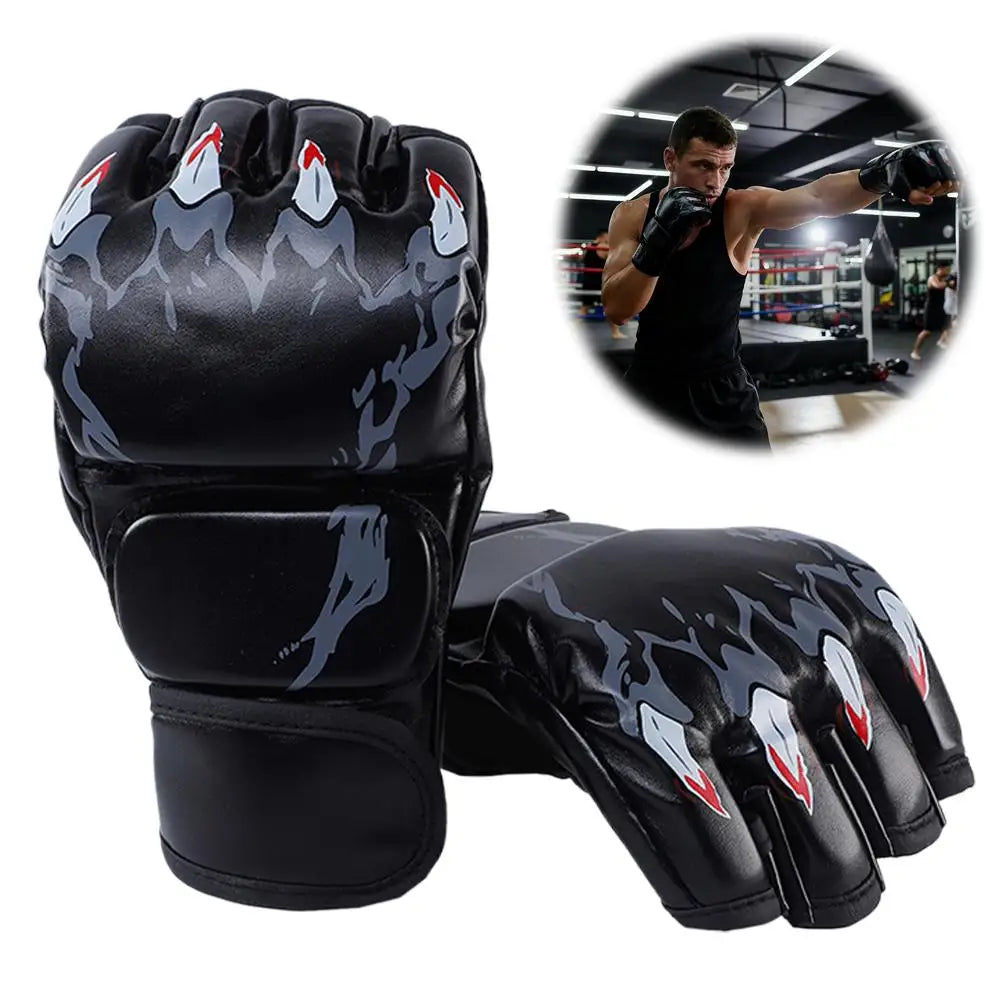 Guantes Kick Boxing MMA Muay Thai Negro PU - Entrenamiento Profesional