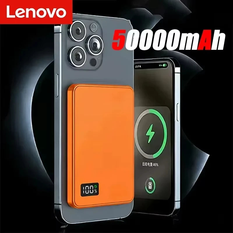 Batería Externa Lenovo 50000mAh Magnética Carga Rápida PD22.5W Magsafe