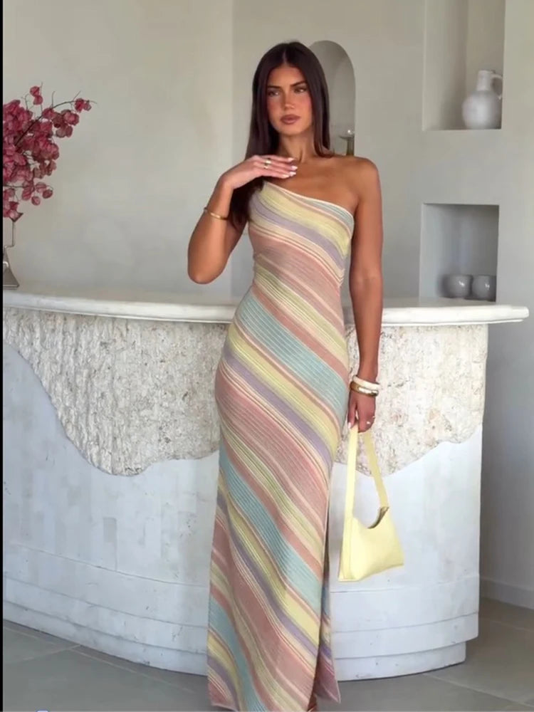 Vestido Punto Hombros Descubiertos Elegante | Beainmmry | Verano 2026