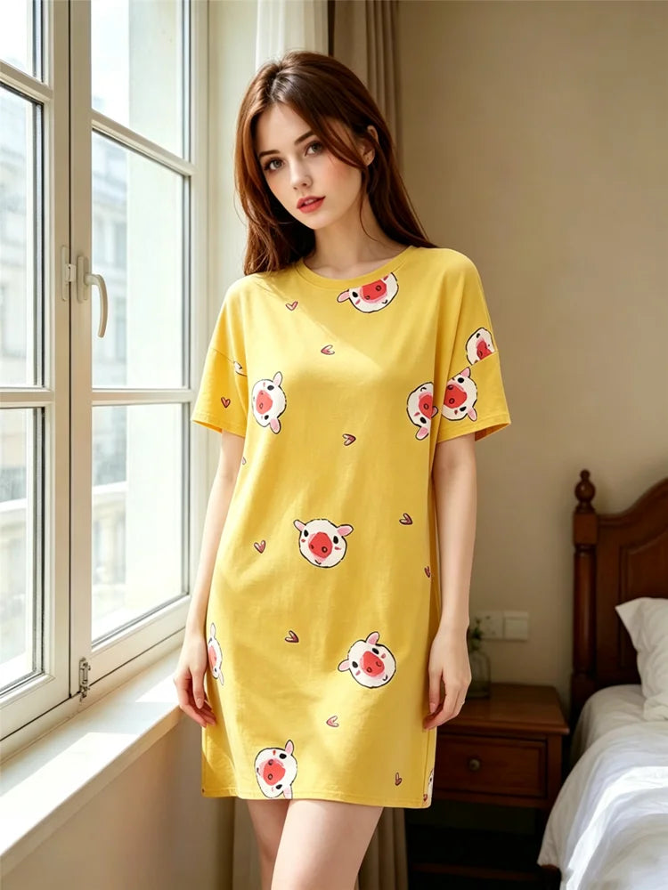 Camisón Dibujos Animados Mujer Suave | qslziss | Ropa Hogar Cómoda