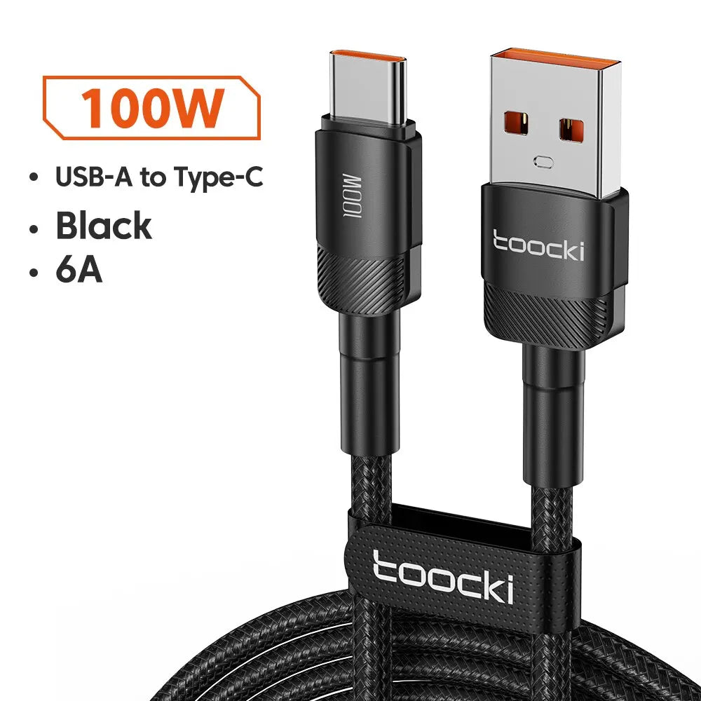 Cable USB C Toocki Carga Rápida PD 100W para iPhone 15/14/13/12