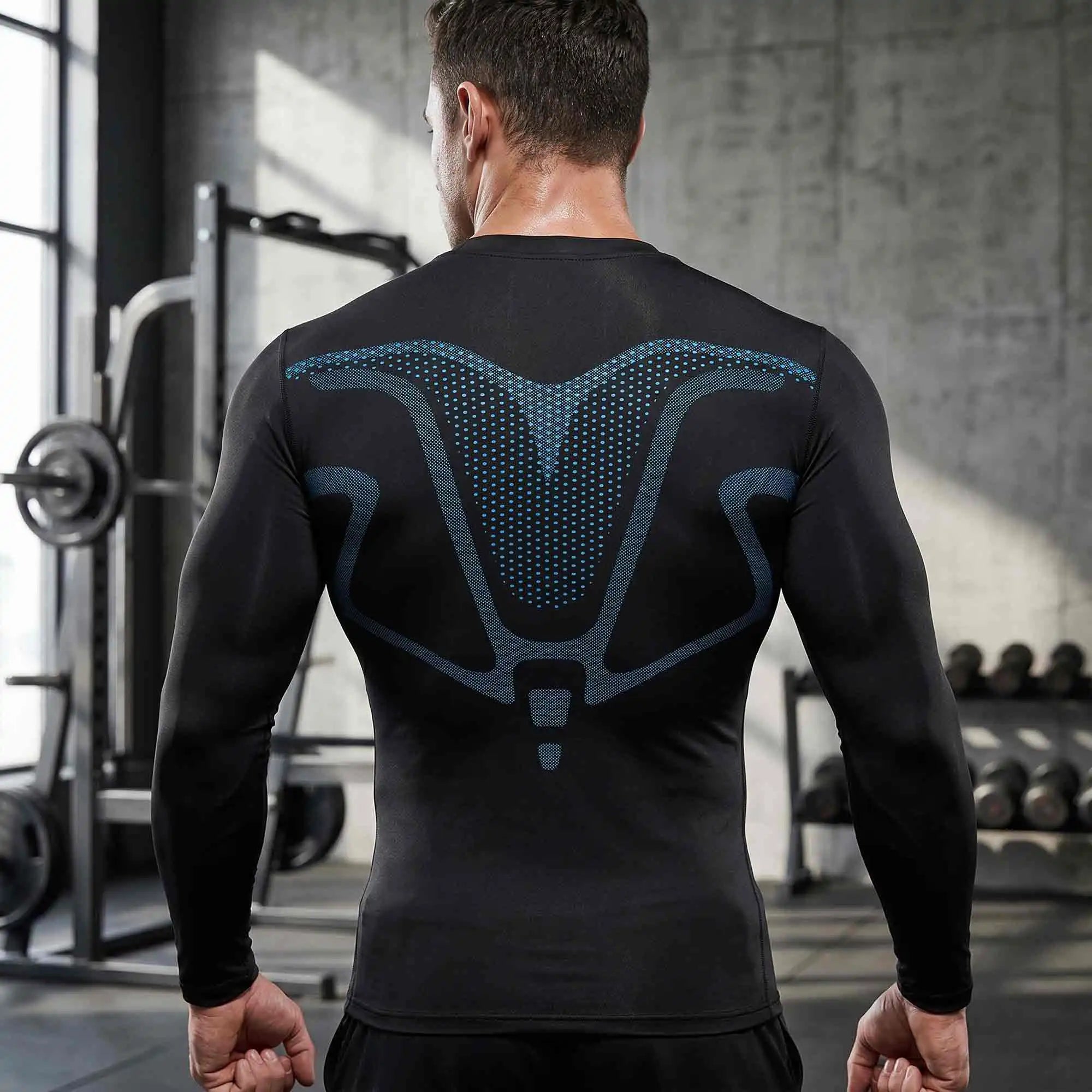 3 Camisetas Compresión Hombre Manga Larga Gimnasio Secado Rápido