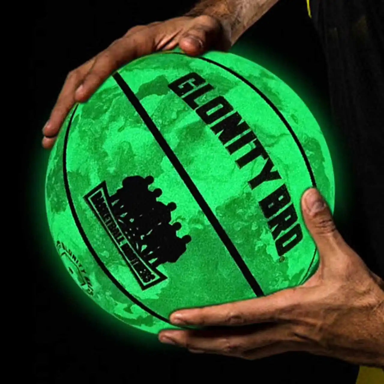 Balón de Baloncesto Luminoso para Adultos y Jóvenes, Tamaño Oficial 5/6/7, Antideslizante, para Uso en Interiores y Exteriores, Duradero, Color Verde