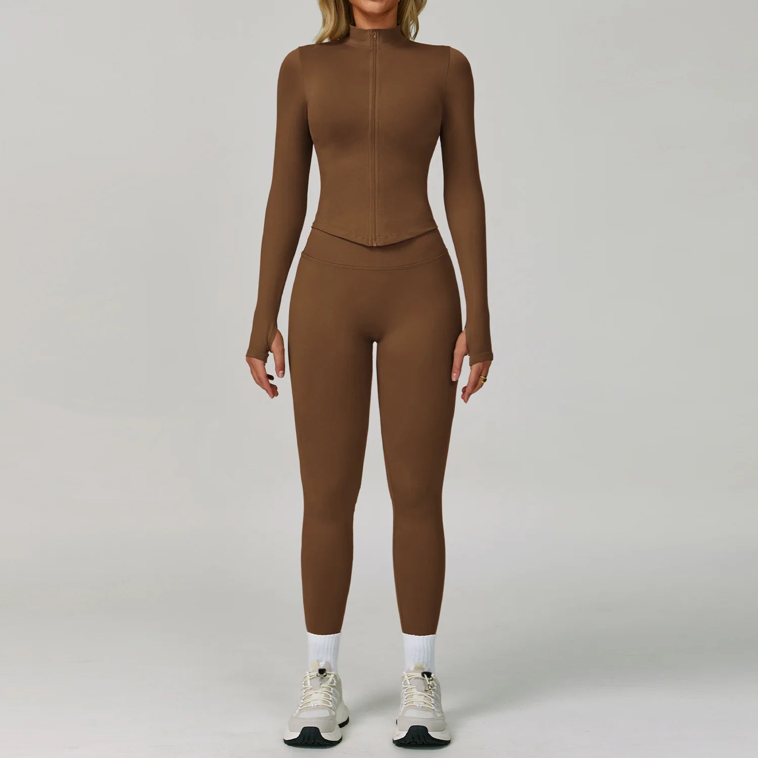 Conjunto de Yoga sin costuras para mujer, trajes de entrenamiento para gimnasio, ropa atlética, Legging, sujetador de Fitness, Top corto, trajes deportivos de manga larga, 2/3 Uds.