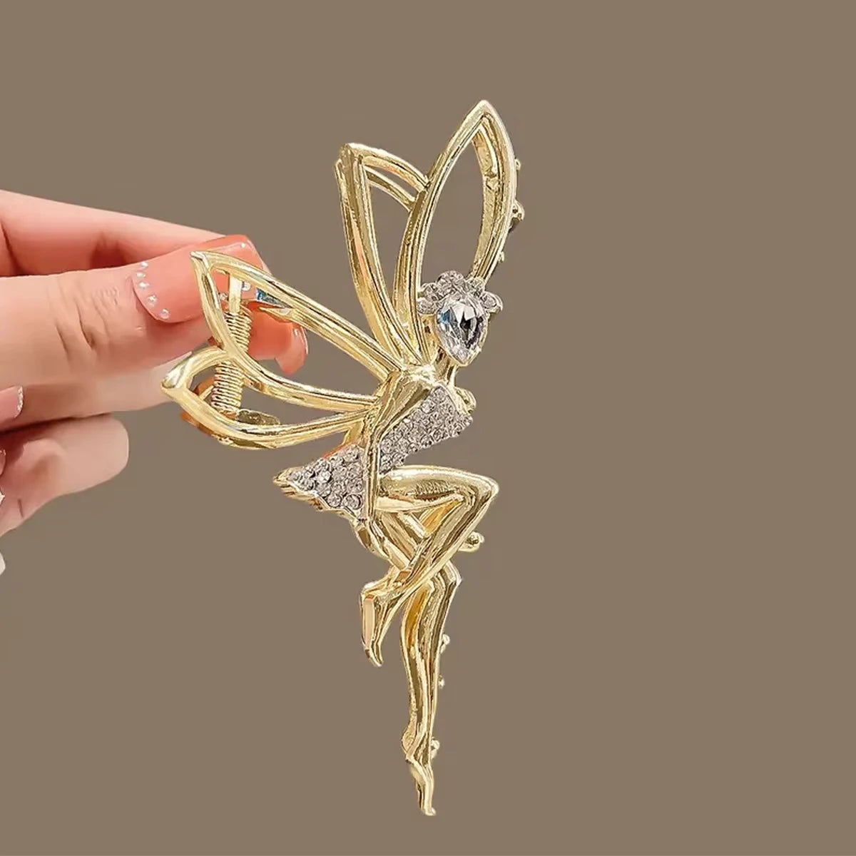 Pinza Araña Gótica Perla Metal Calado Mujer Accesorio Tiburón