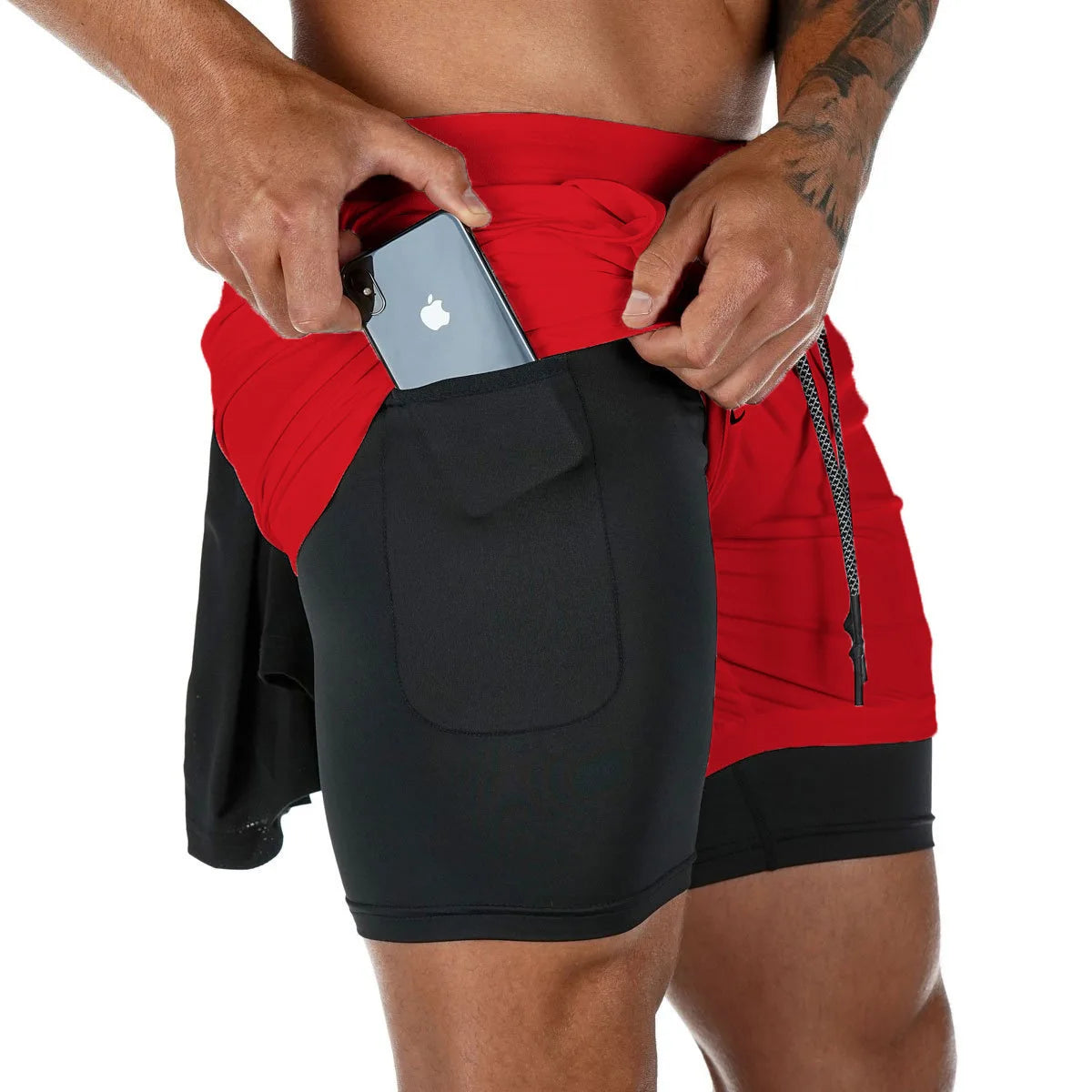 Pantalones Cortos Camuflaje Hombre Gym 2 en 1 Secado Rápido