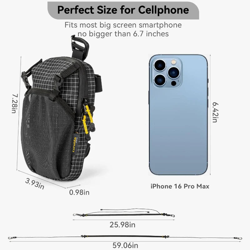 Bolsa Impermeable para Teléfono Inteligente con Correa para el Hombro de la Mochila, para Deportes, Senderismo, Camping, Ligera