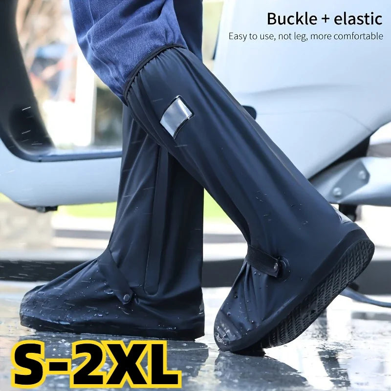 High waterproof tall rain boot covers from Corporación Turística, designed to protect shoes in wet weather conditions.