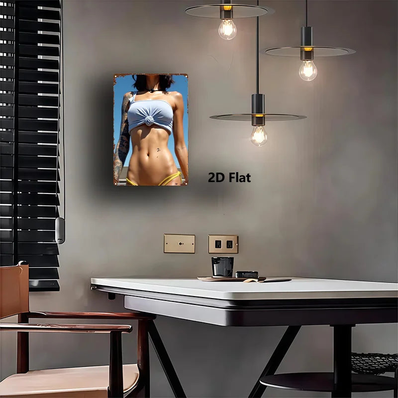 Decorative aluminum metal sign with stylish lettering, suitable for home or office decor, by CIFBUY from Corporación Turística.