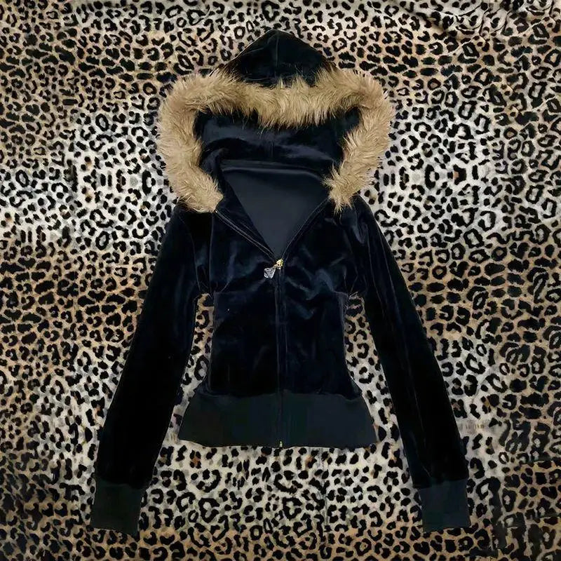 Sudadera Punk Mujer Nowsaa - Estilo Vintage Urbano con Capucha