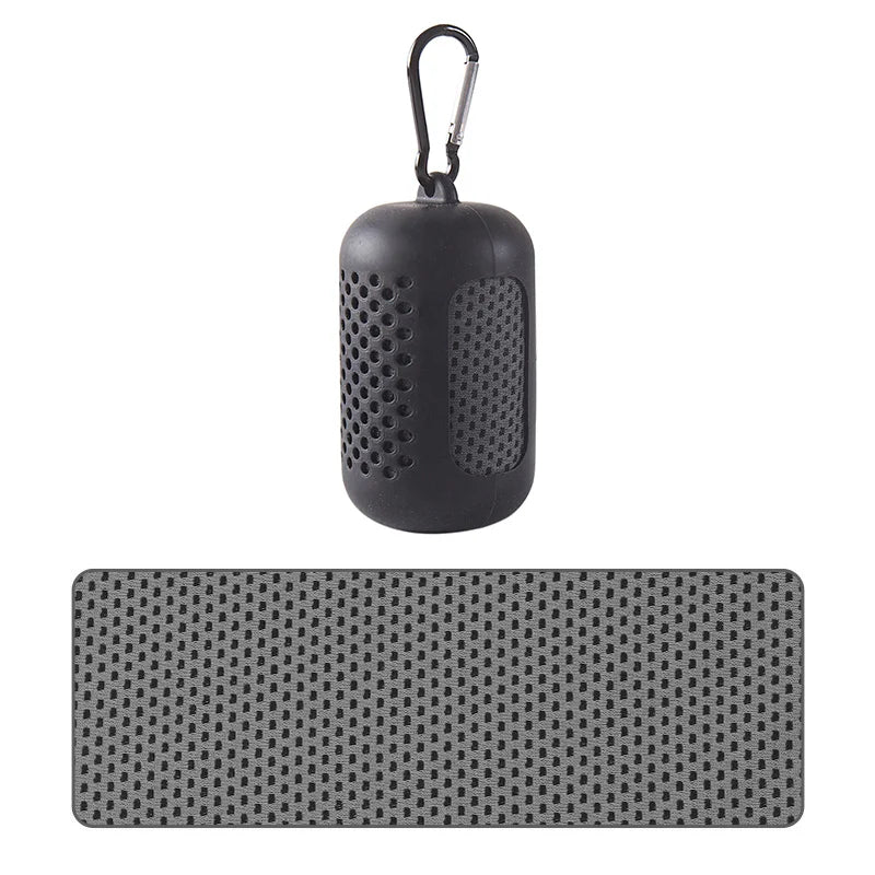 Toalla fría envuelta en silicona Circular portátil, toalla refrescante, toallas de fibra de poliéster de secado rápido, accesorios de playa, deporte y Fitness