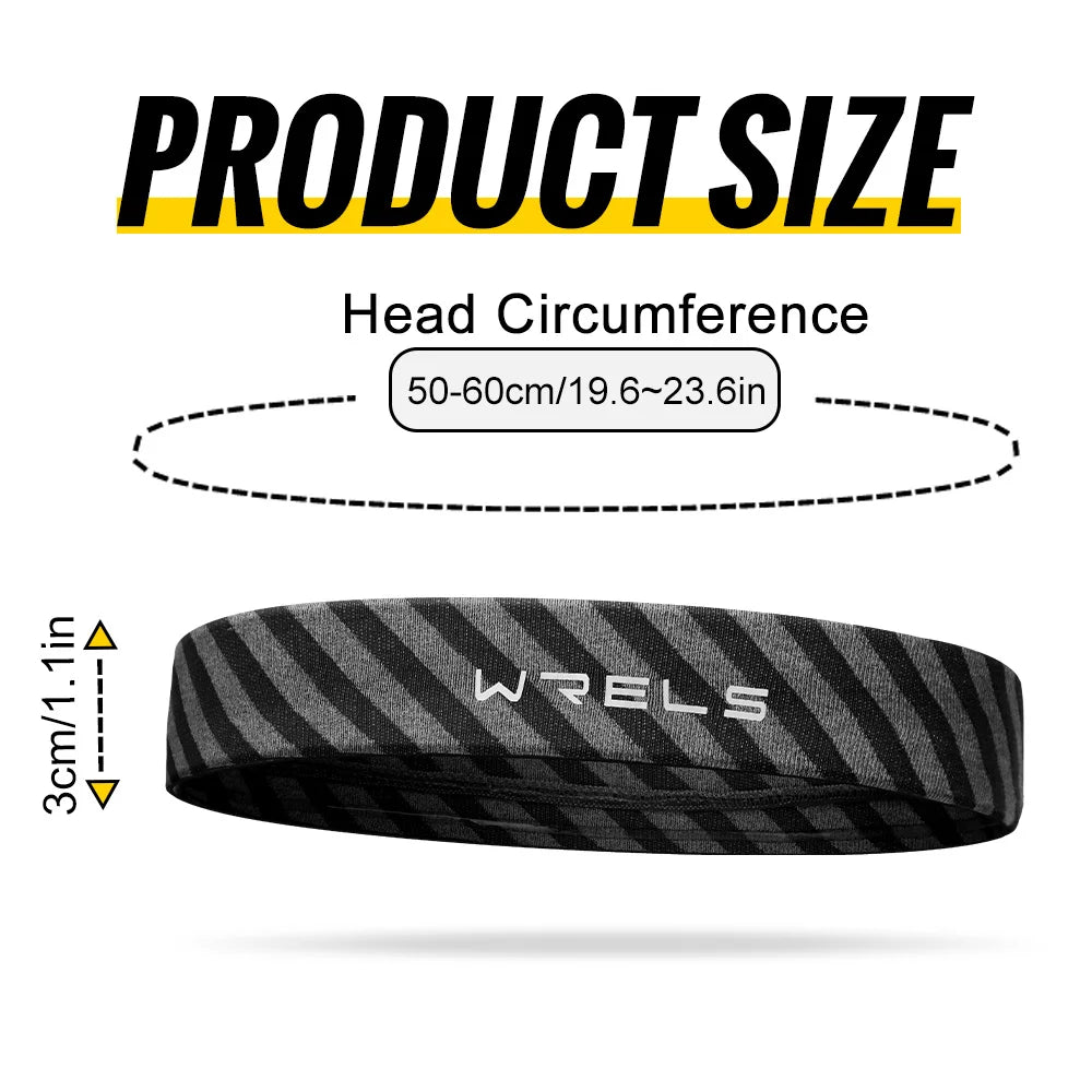WRELS Cintas para el sudor, banda deportiva para la cabeza que absorbe la humedad, para correr, gimnasio, yoga, para mujeres y hombres, antideslizante, de secado rápido, elástica