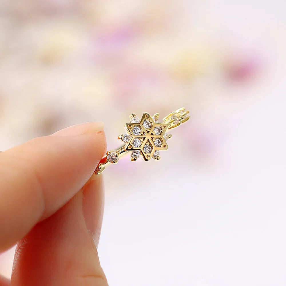 Anillos ajustables de mariposa y sirena para mujer, joyería fina de cristal dorado, accesorios de anillo de boda