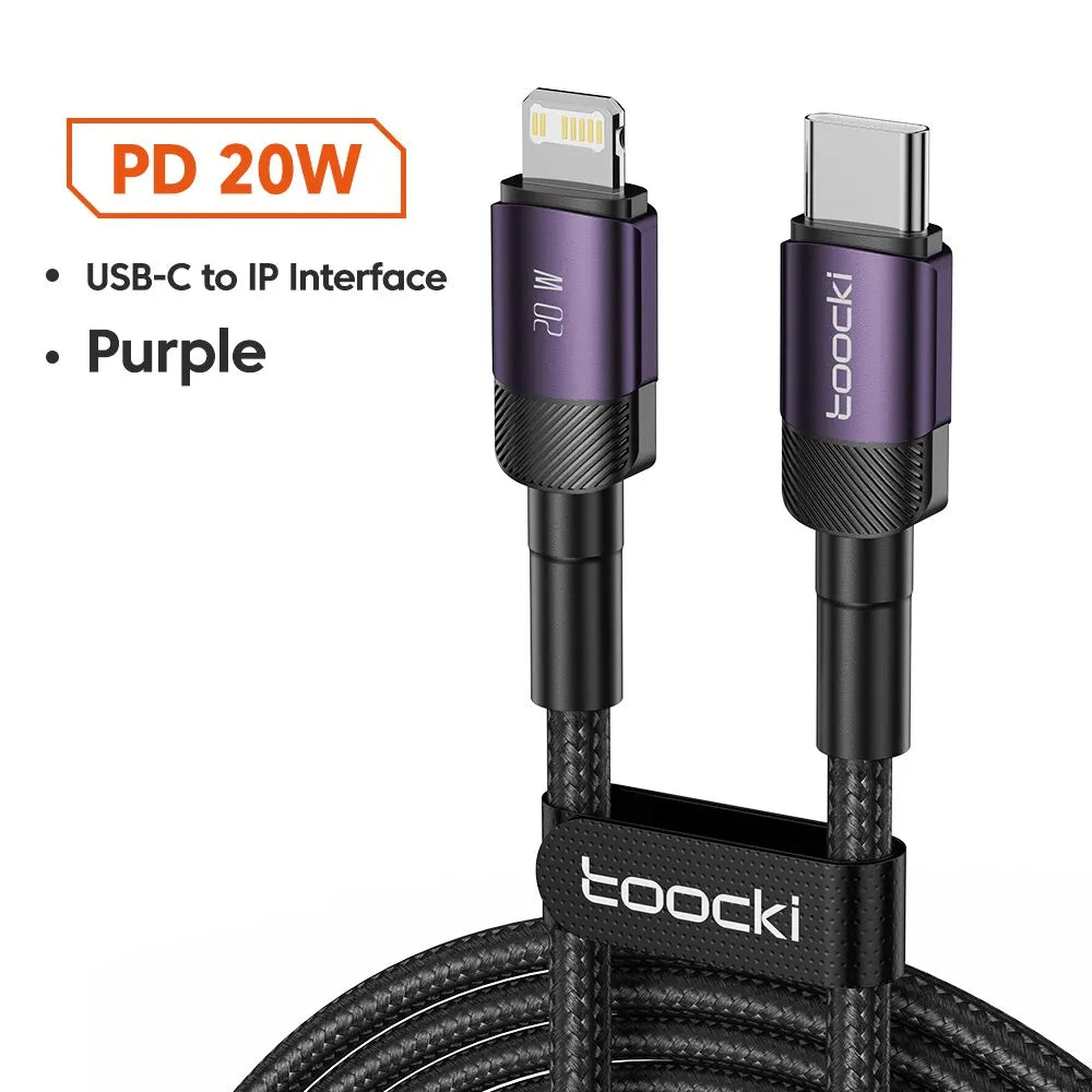 Cable USB C Toocki Carga Rápida PD 100W para iPhone 15/14/13/12