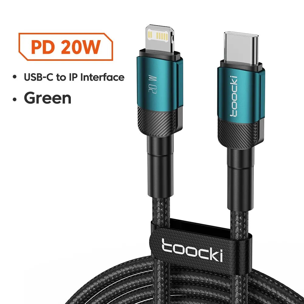 Cable USB C Toocki Carga Rápida PD 100W para iPhone 15/14/13/12
