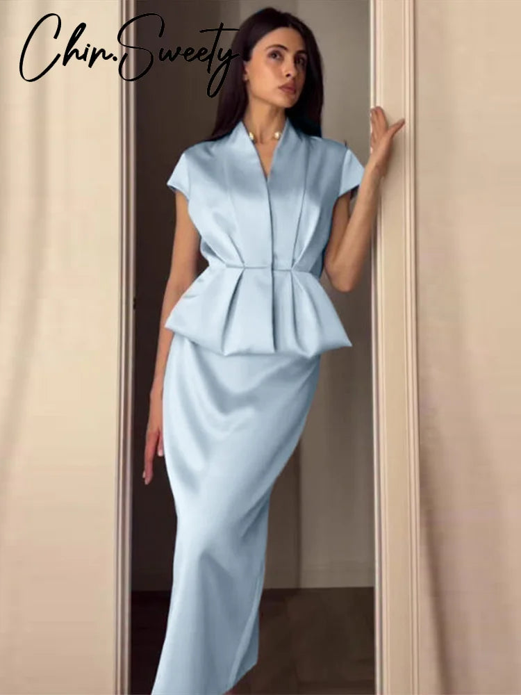 Conjunto Blazer y Falda Urbano Mujer Verano 2026 Chin.Sweety - Elegante