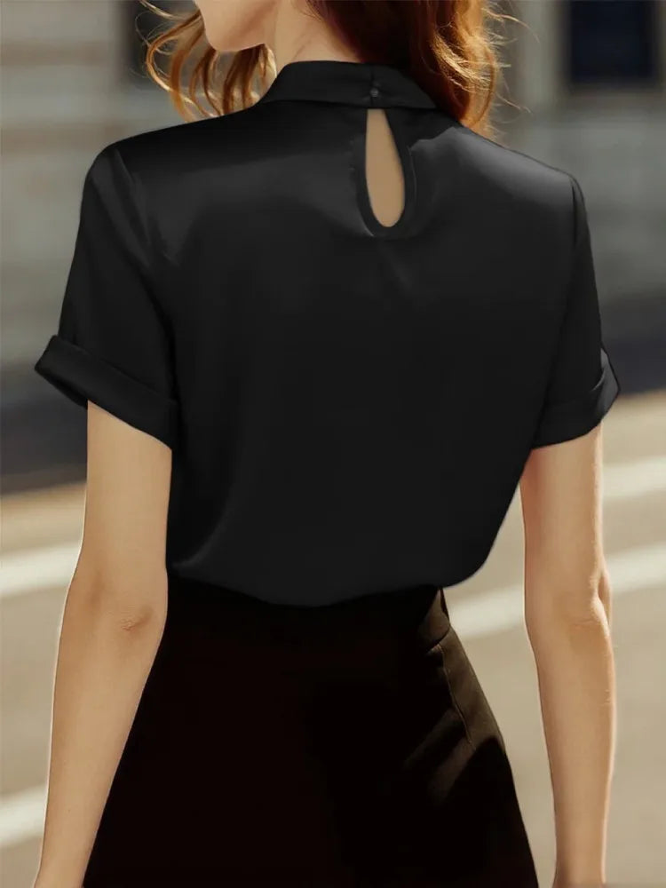 Blusa Elegante Mujer Manga Corta Oficina Moda 2026 Potskie