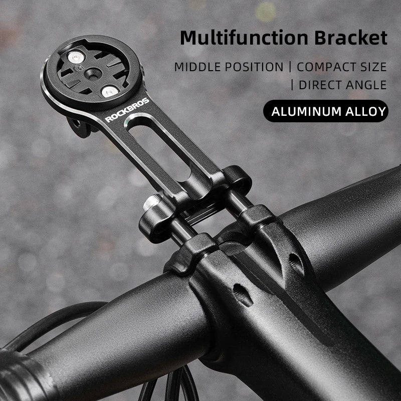 Soporte de bicicleta ROCKBROS, soporte de lámpara de luz delantera, soporte de extensión de aleación de aluminio para ordenador de bicicleta, soporte Wahoo Bryton Garmin