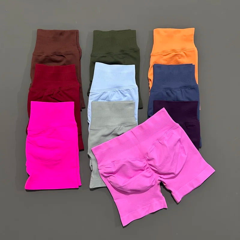Shorts Deportivos HISTELLO 4.5" Mujer Push-Up Sin Costuras