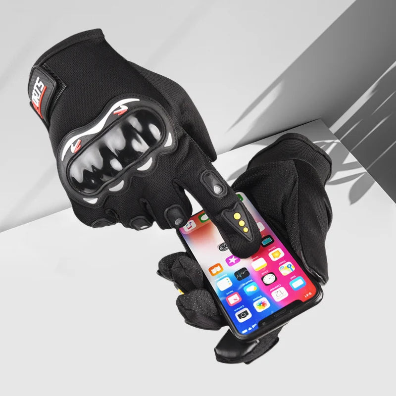 Guantes de dedo completo para bicicleta para hombre, pantalla táctil, deportes todoterreno al aire libre, protección para ciclismo, guantes anticaída para motocicleta