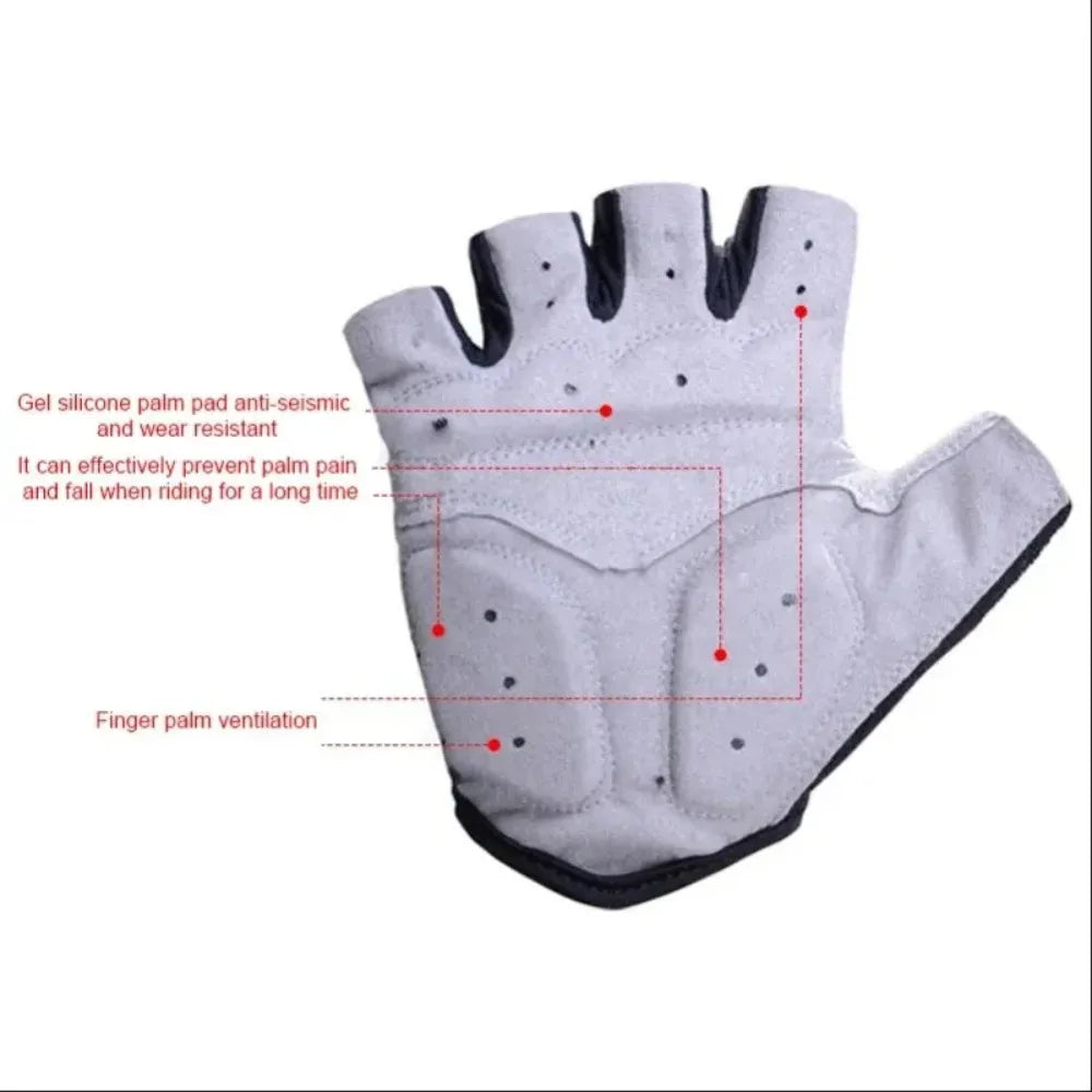 Guantes Ciclismo Medio Dedo - Transpirables y Antideslizantes Verano