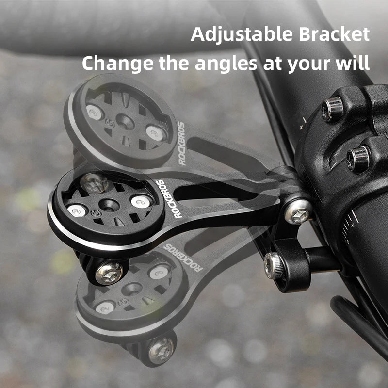 Soporte de bicicleta ROCKBROS, soporte de lámpara de luz delantera, soporte de extensión de aleación de aluminio para ordenador de bicicleta, soporte Wahoo Bryton Garmin
