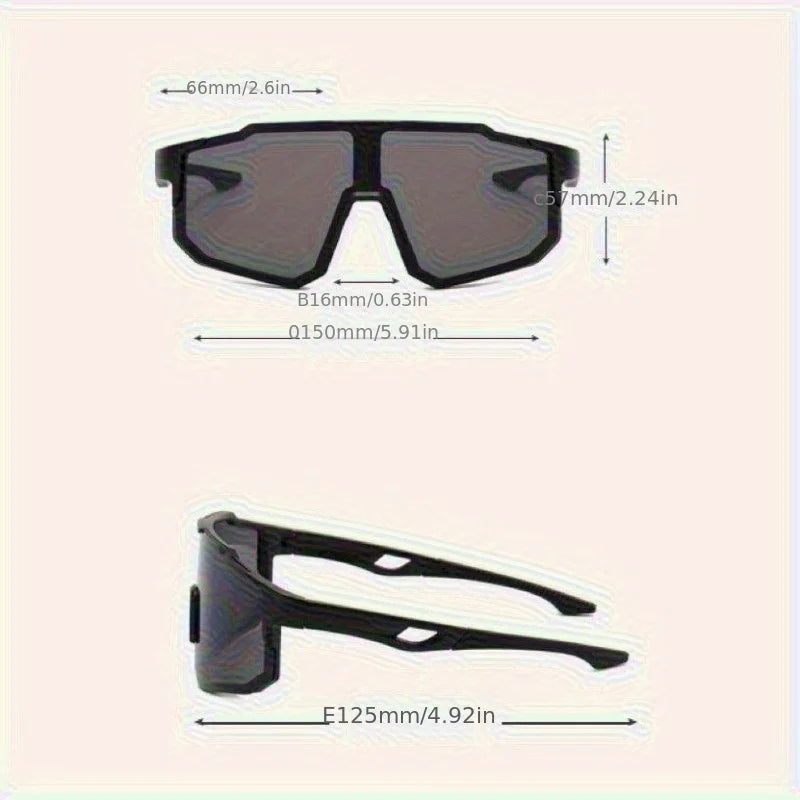 Gafas de Sol Deportivas Hombre DIXSG | Montura Negra Lente Naranja/Amarilla | Protección UV